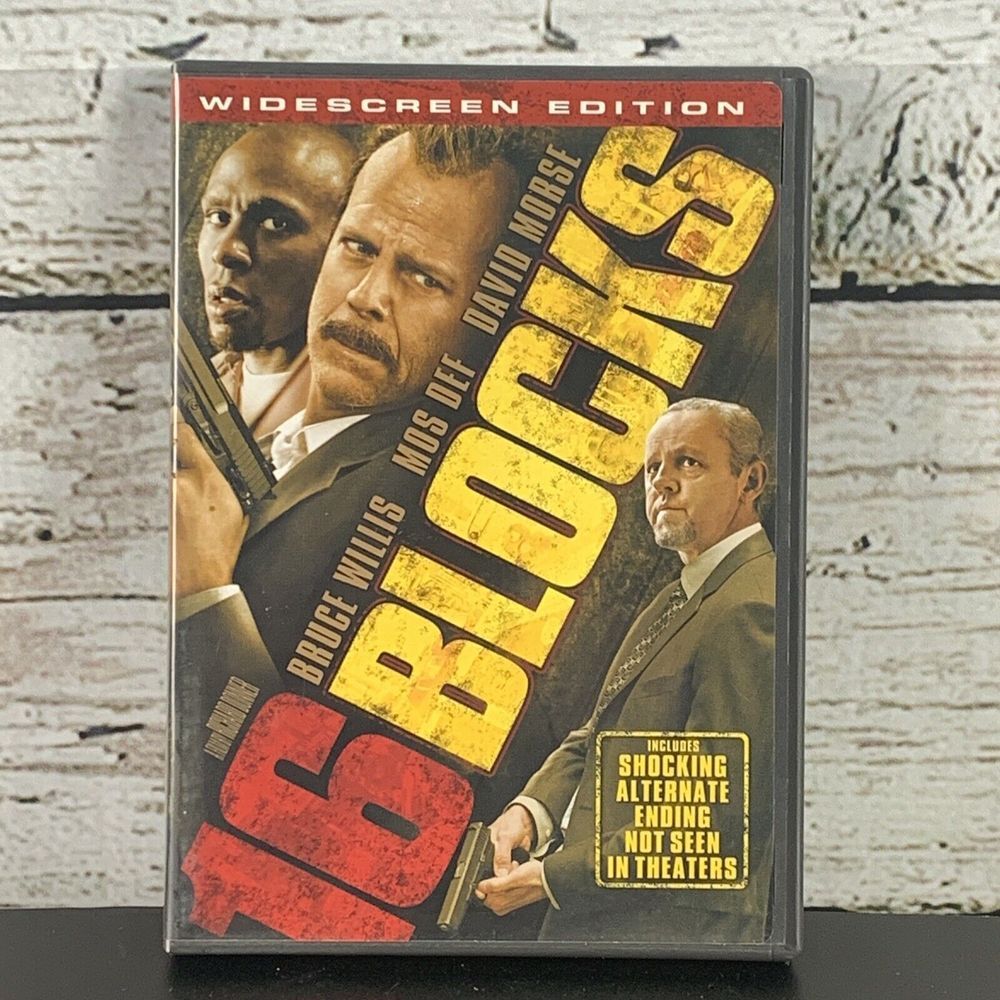 16 Blocks (DVD, 2006, Widescreen) Bruce Willis, Mos Def, David Morse, Cylk Cozar